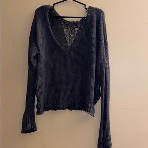 Dark green miracle distressed sweatshirt